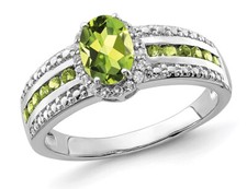1.27 Carat ctw Peridot Halo Ring Sterling Silver with White Topaz