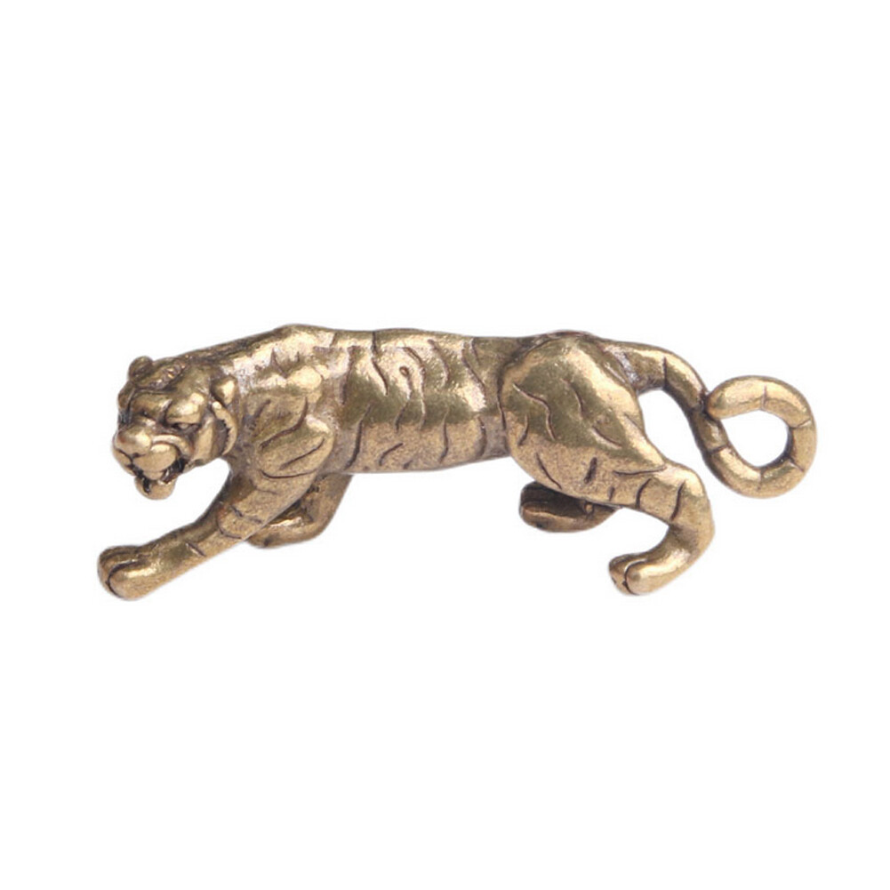 Solid Brass Tiger Figurine Statue Home Office Decoration Animal