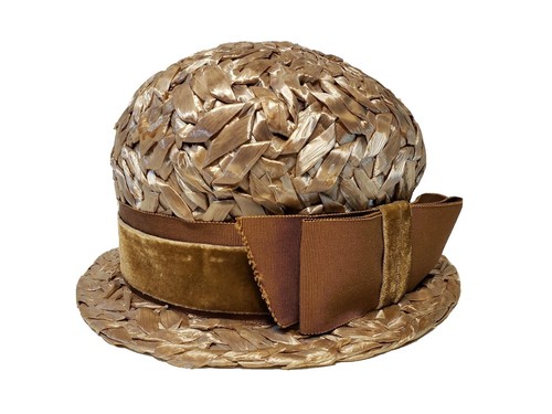 Vintage Suzanne Custom Millinery Hat Satin Gold Cream Silk  display picture 2