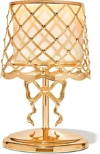 Bath & Body Works Bow Pedestal Lamp 3 Wick Gold Coquette Candle Holder Limite