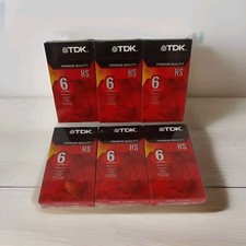 TDK T-120 Premium Quality HS 6 Hour VHS Blank Tapes SEALED LOT OF 6 NEW