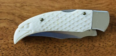 MAXAM White American Eagle Folding Pocket Knife Manufactured In Taiwan