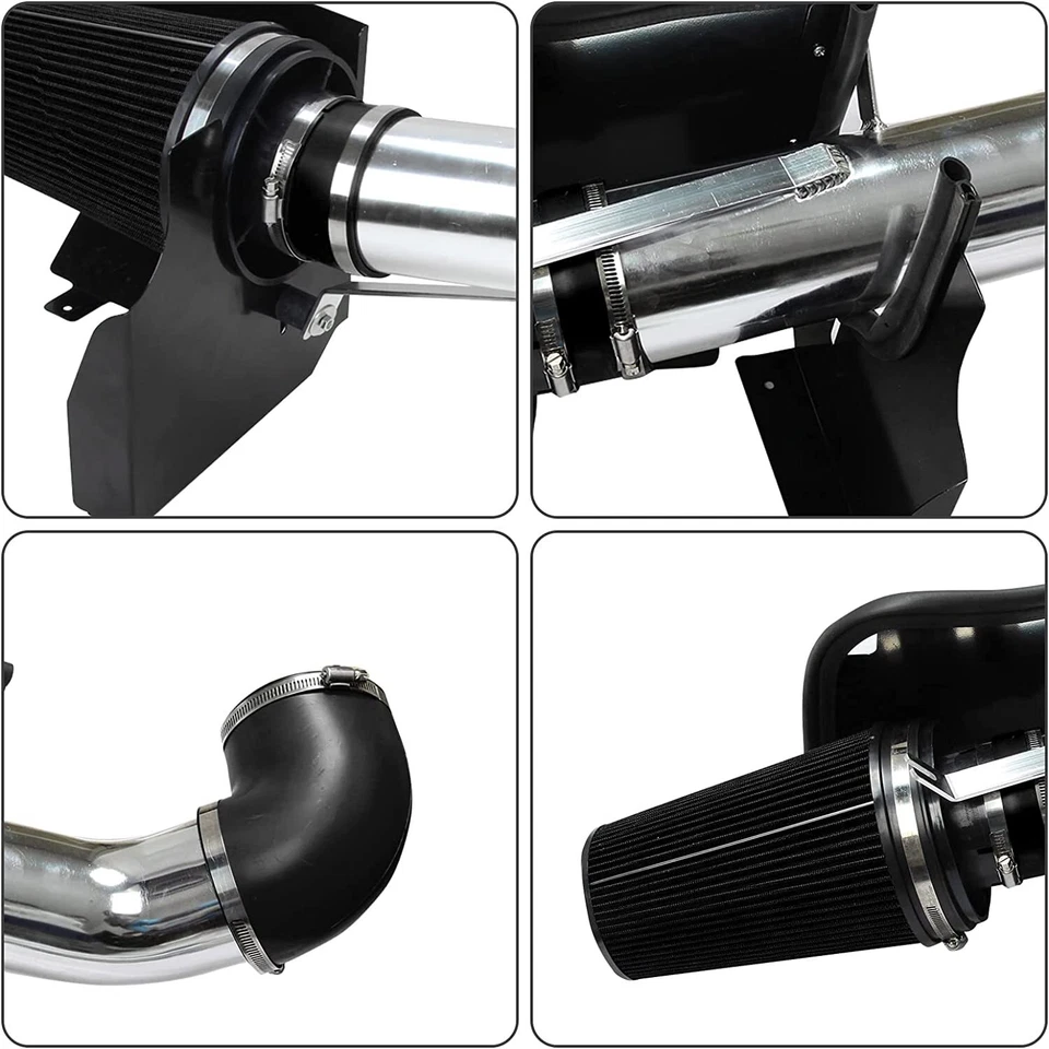 Система впуска холодного воздуха + теплозащитный экран для 99-06 GMC/Chevy V8 4,8 л/5,3 л/6,0 л черный - Изображение 3 из 4