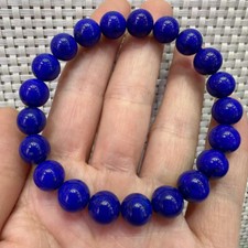 9mm Natural Royal Blue Lapis Lazuli Stretch Crystal Beads Bracelet AAAAA