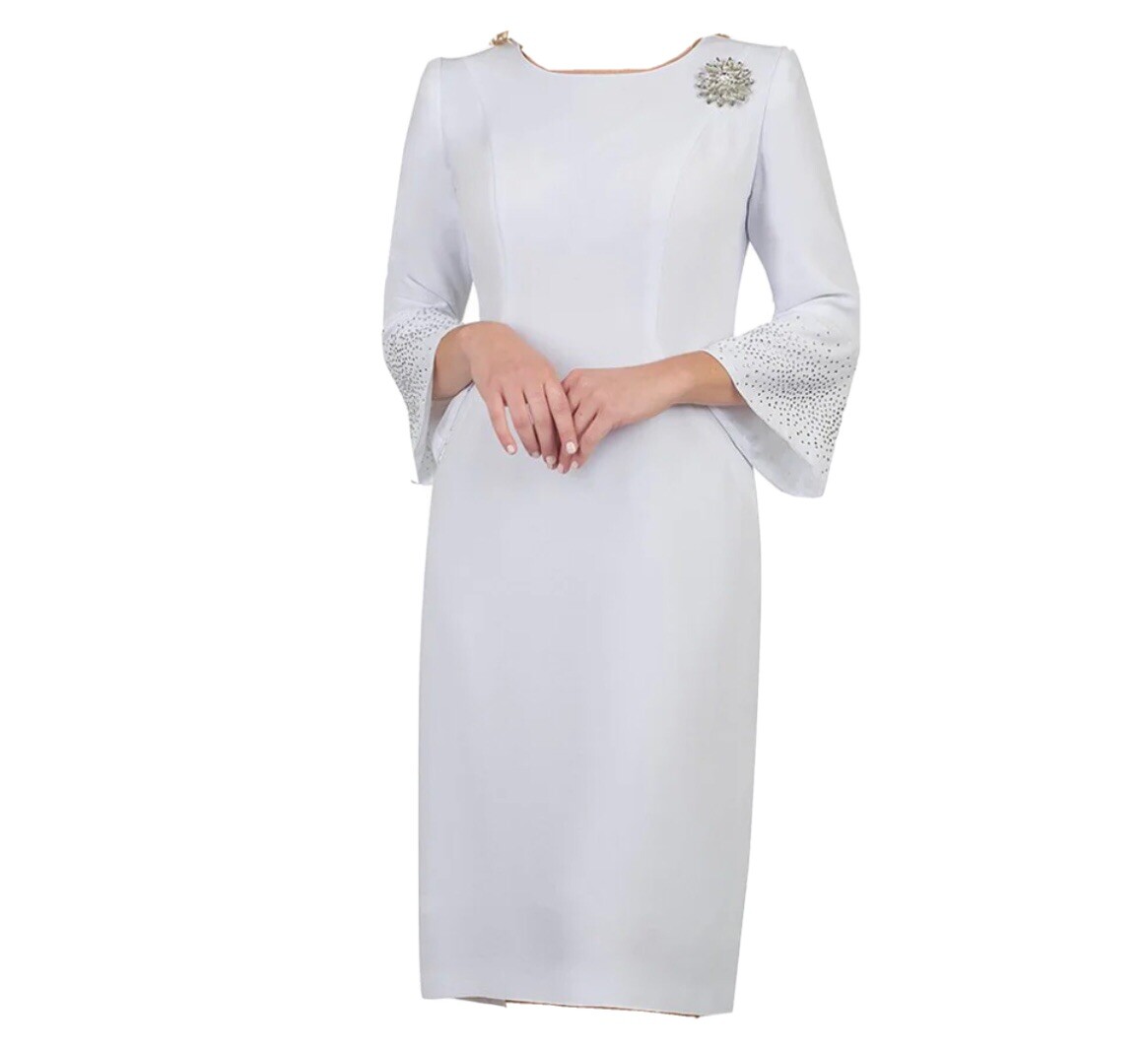 slim fit dress slacks Long Sleeves Ruffled Crepe Dress FR 48 / Lilac