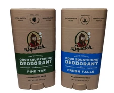 Dr.Squatch Fresh Falls & Pine Tar 2.65 oz Men's Natural Deodorant Lot of 2