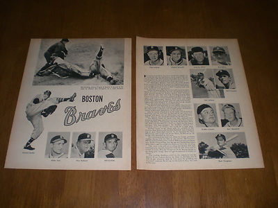 TWO 1952 BOSTON BRAVES PRINTS - SPAHN - ELLIOTT - COOPER - HARTSFIELD