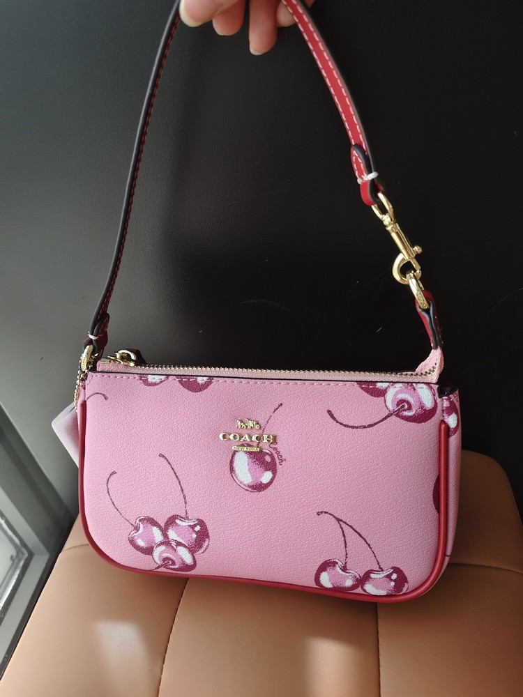 NEW Coach Nolita 19 Fashion Women Shoulder Bag Cherry Print Canvas Leather Small