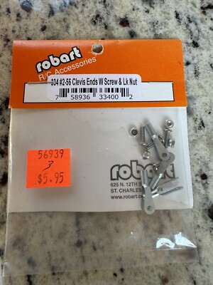 334 2-56 Clevis Ends W Screw & Lk Nut Rc Plan Landing Gear