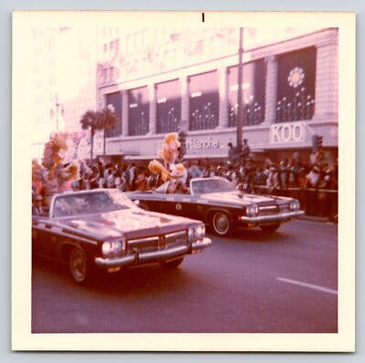 Photograph Mardi Gras 1973 New Orleans LA Parade Cars Old Vehicles