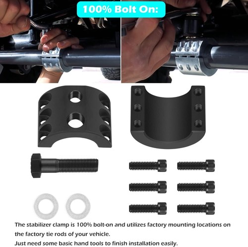 Steering Stabilizer Tie Rod Clamp 4050-63 for Jeep Wrangler JL JLU JT 1-5/8" OD - Picture 3 of 7