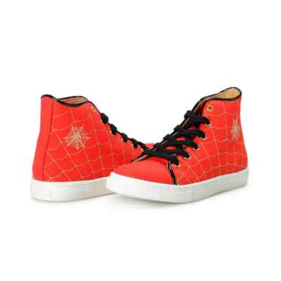 Sneakers Charlotte Olympia Girls ''INCY WEB HIGH-TOPS'' Red Canvas Leather  Shoes