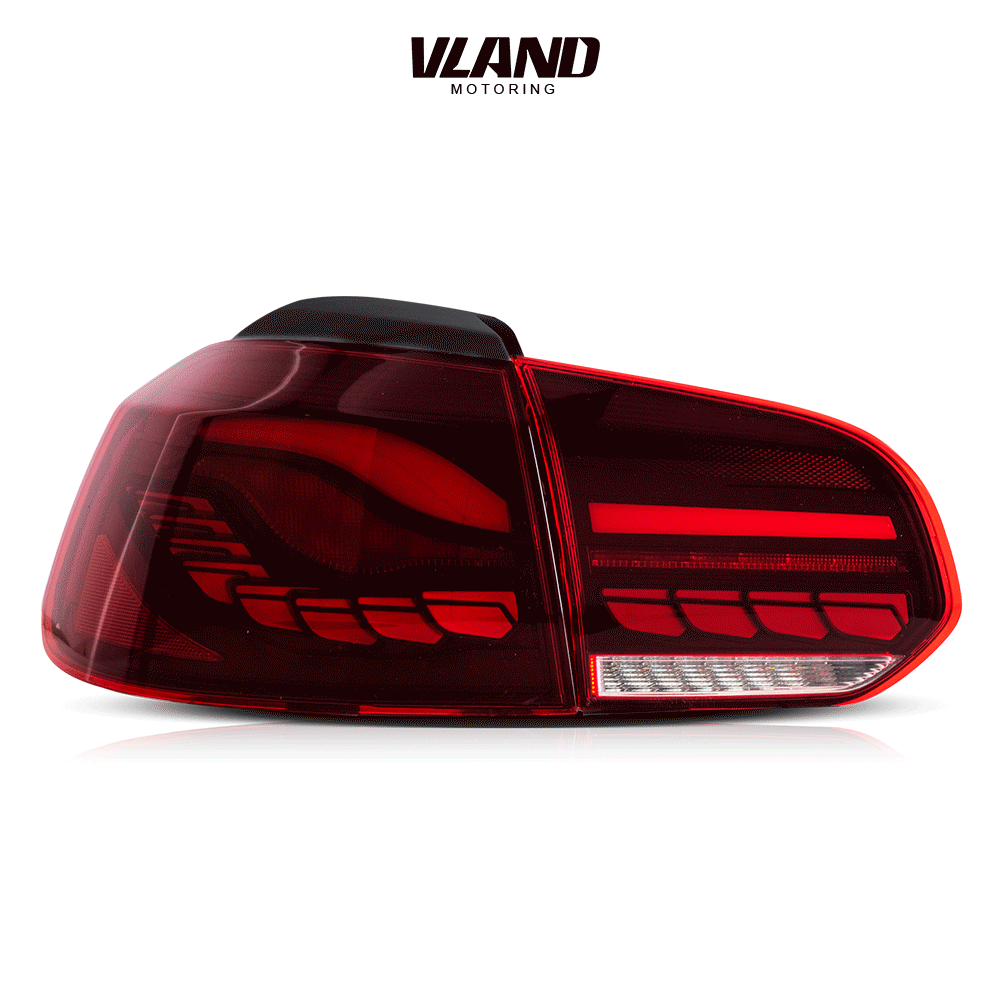 Red VLAND LED Tail Lights For 1014 Volkswagen Golf 6 MK6 GTI R Dynamic