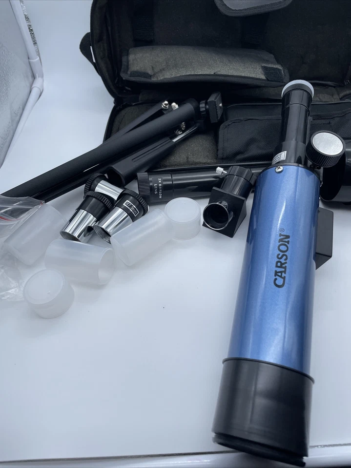 CARSON MTEL 50mm Refractor Telescope W/Tabletop Tripod Case Older Model 4/Parts - Image 4 of 4