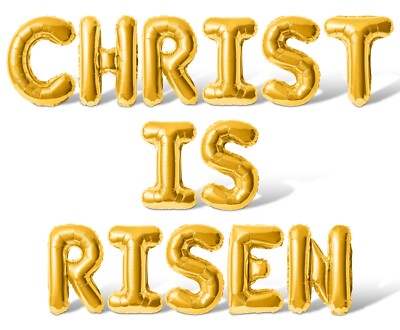 CHRIST IS RISEN Letter Balloon Banner - Resurrection Day Easter Party Decoration