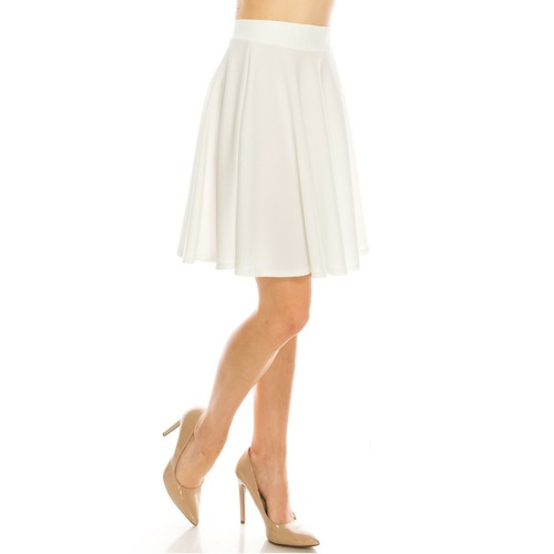 Falda skater midi informal acampanada elástica versátil básica para mujer - Imagen 12 de 26