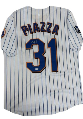 Mike Piazza METS 31 Hand Signed Jersey Autographed by BECKETT COA