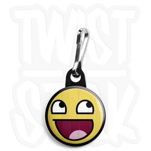 4chan Awesome Smiley - Keyring Button Badge - 25mm Keyrings with Zip Pull Option - Picture 3 of 5