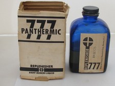 Vtg Panthermic 777 Development Replenisher Darkroom 8oz Cobalt Blue Bottle