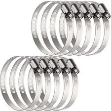 Large Hose Clamps, 10 Pack 3 Inch Stainless Steel Hose Clamps Adjustable from...