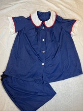 Dutchman's Vintage Pajama Set Navy Sz 16 Popeye Olive Oil Look Capri Wide Leg