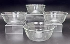 Set Of 4 Vintage PYREX Scalloped Rim Glass Bowls 464 3 Ring Clear 300ml