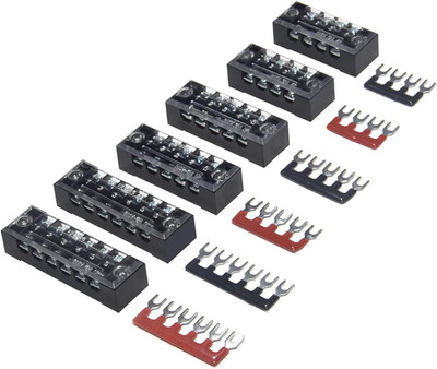 Terminal Block and Strip - 6 Sets 4/5/6 Positions 600V 15A Dual Row Wire Screw T