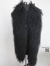 100 Real Mongolia Lamb Fur Scarf /fur Collar/ Fur Neck Wrap/ Women Black Cape