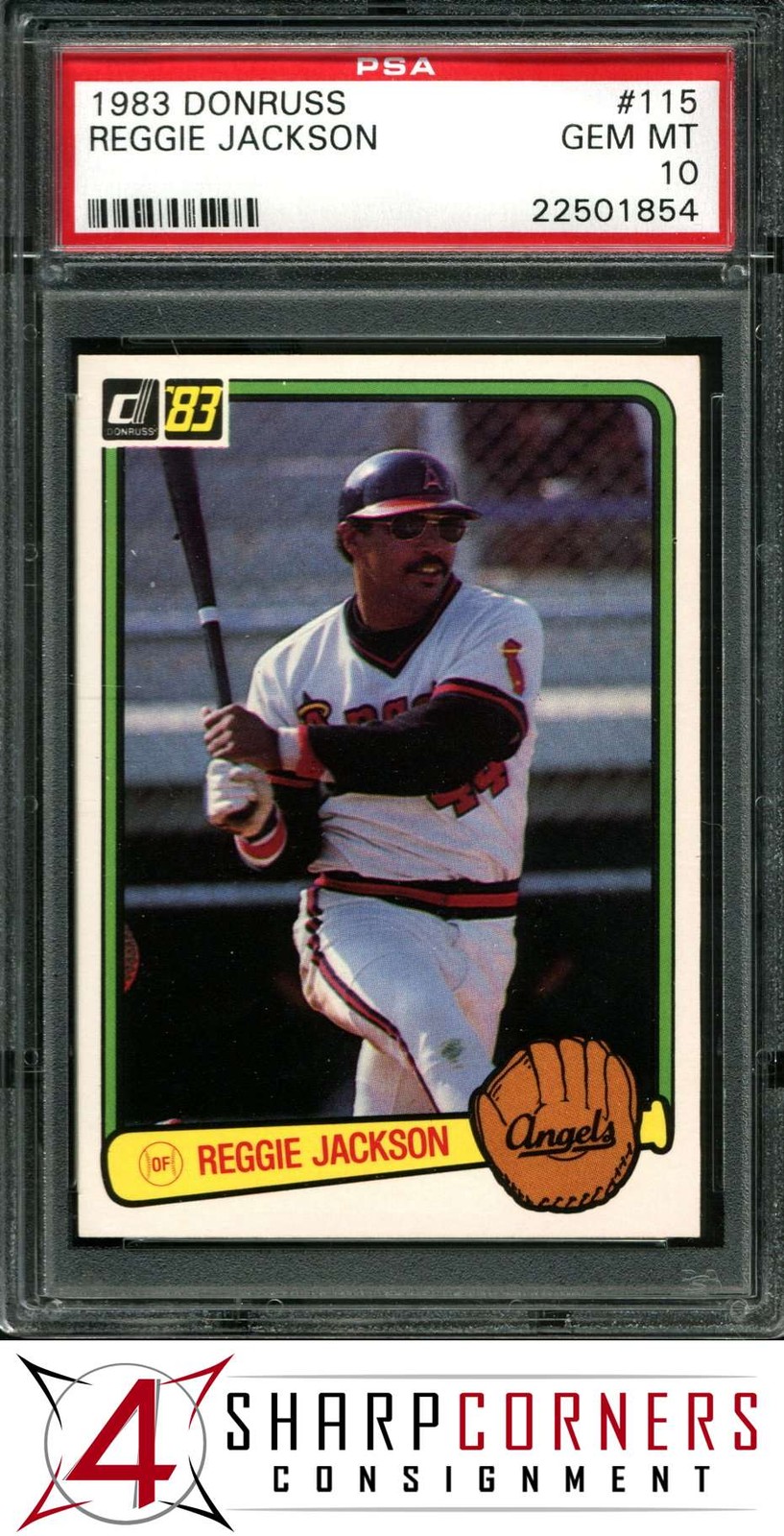 1983 DONRUSS #115 REGGIE JACKSON ANGELS HOF PSA 10 SET BREAK