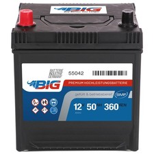 Autobatterie 50Ah BIG Premium 55042 12V 360A/EN Starterbatterie PKW KFZ