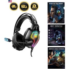 Gaming Headset for PS5 Xbox Series X PC Switch Noise Canceling Over Ear