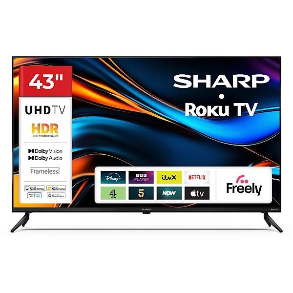 SHARP 43"" 4K Ultra HD Roku Smart TV HDR LED – 4T-C43HJ4225KB
