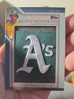 2010 Topps Series 1 Rickey Henderson Oakland A s Hat Logo 94/99