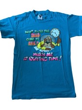 Vtg 90s SSI Single Stitch Humor T-Shirt - M - Dog Quitting Time - Made in USA