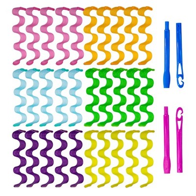 Heatless Hair Curlers Rollers 30 PCS 12 Inch 30cm Spiral Wave Styling Kit