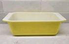Vintage Pyrex #913 Loaf Bread Cake Ovenware Pan Dish Lemon Yellow White