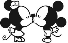 Adesivo decalcomania Topolino e Minnie Disney vinile auto laptop paracolpi finestra