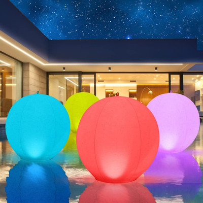 Floating Pool Lights Solar Powered,Blibly 14 Inch Pool Lights That Float, Inflat
