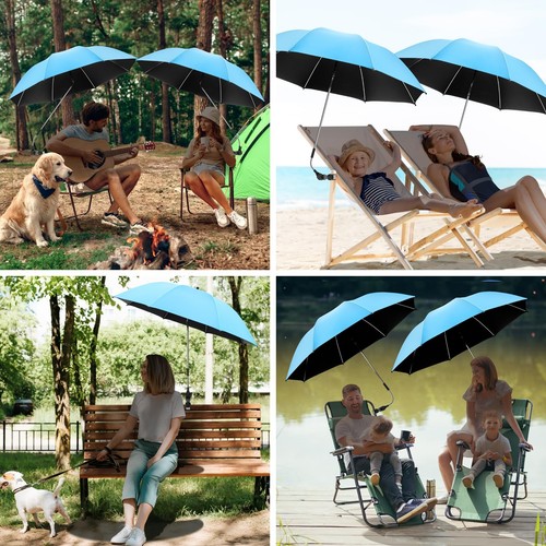 NBtoUS 2 PCS 41.8" Chair Umbrella with Clamp, Beach Umbrella UPF50+ UV Protec... - Picture 5 of 6