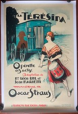 Entoiltes Display LA TERESINA Operette Oscar Straus DOLA Napoleon 80x120cm 1929
