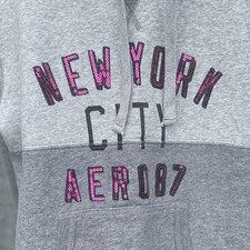 Aeropostale Gray Hoodie With Pink Sequin  New...
