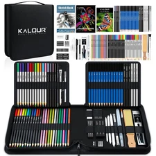82 Pack Drawing Sketching Kit, Pro Art Supplies with Sketchbook, Include Tuto...