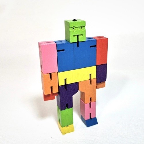 AREAWARE CubeBot Micro David Weeks Wooden Fidget Toy Robot Multi-Color 2023