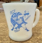 Vtg 1960s BATMAN Fire King MUG Cup MILK GLASS Anchor Hocking