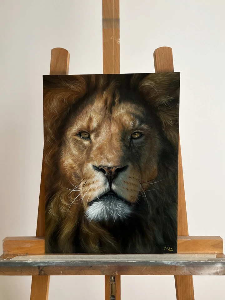 Оригинальная картина маслом портрет лев 30 * 40 см - Изображение 2 из 4