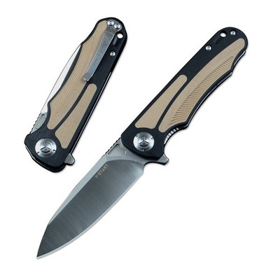 Y-START D2 Blade Hunting Pocket Knives Brown Black G10 Handle LK5030