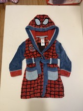 Marvel SpiderMan Kids Dressing Gown Boys Girls Bath Robe Nightwear Ages 4T 4