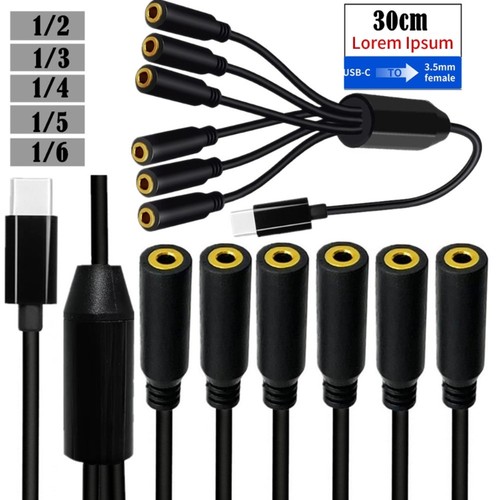 Type C Digital Sound Splitter Cable for Music Streaming Podcasts Mobile Gaming - Afbeelding 7 van 13