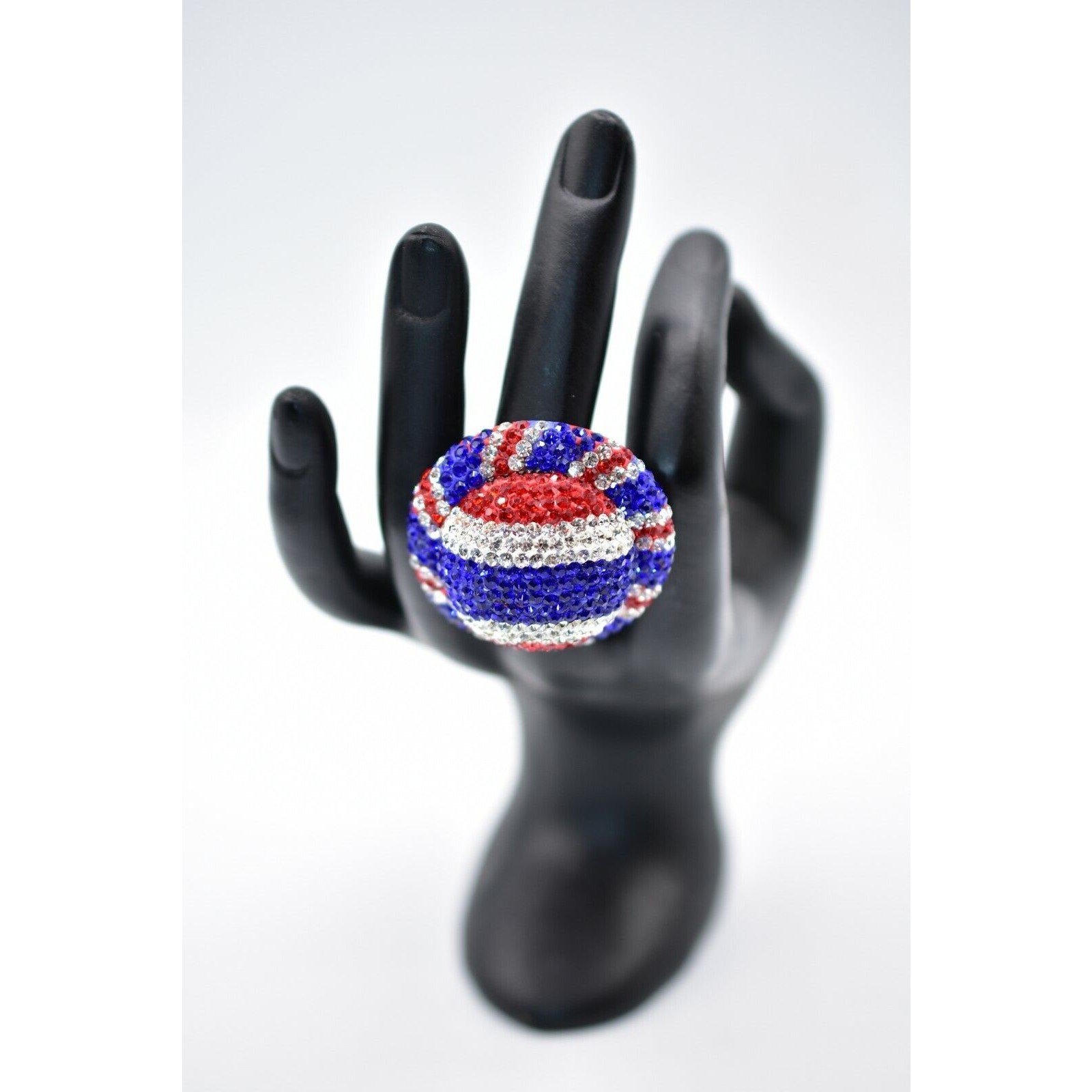 Statement Ring Sparkling Rhinestone Crystal Red W… - image 3