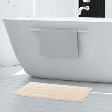 Stonewash Cotton Blend 20 x 34 Bath Rug, Ivory
